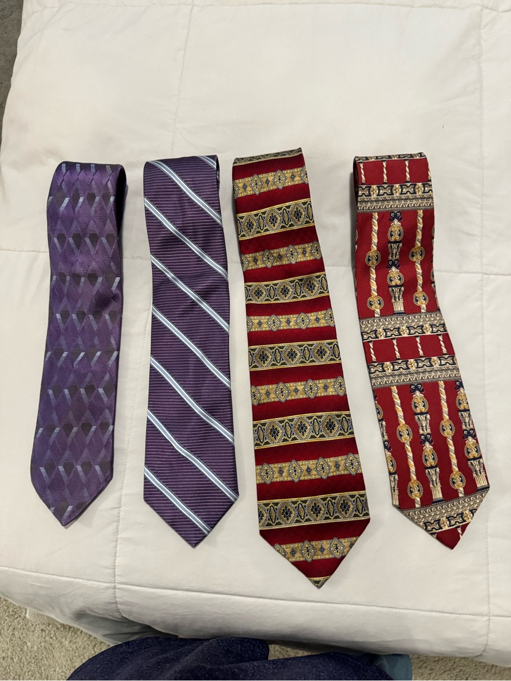 Men's Purple Patterned Dress Tie - Classic Formal Accessory